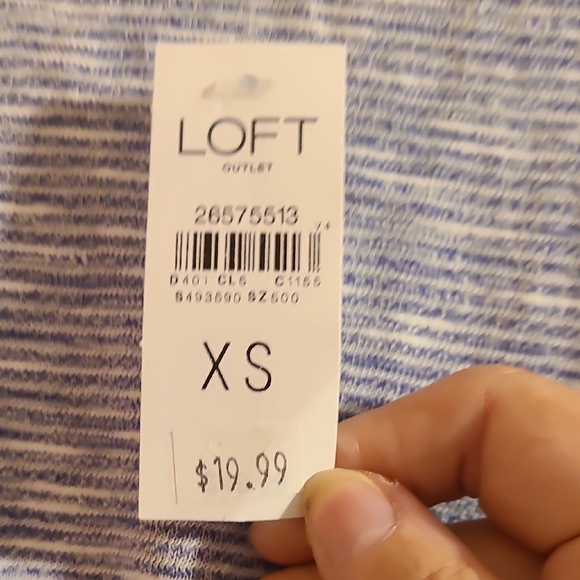 LOFT Heathered Blue Long Sleeve Shirt - Picture 3 of 4